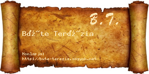 Büte Terézia névjegykártya